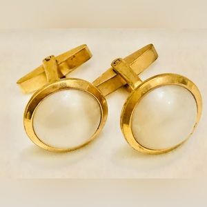 Antique Gold Filled pearl cuff links